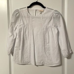 Girls White Long Sleeve Top - Size M (10/12)